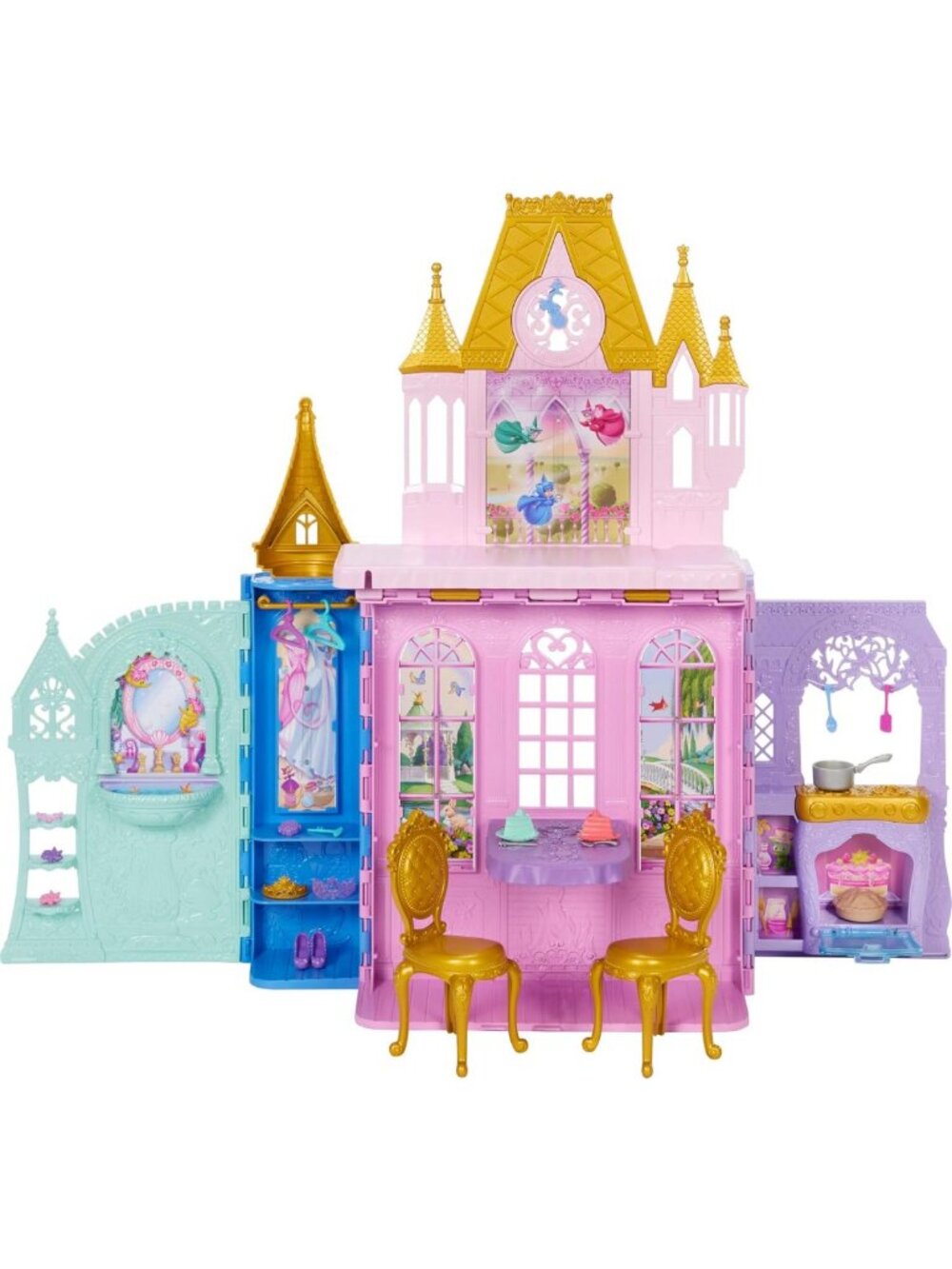 Disney Princess Portable Castle Playset - Close & Carry Travel Toy for Kids